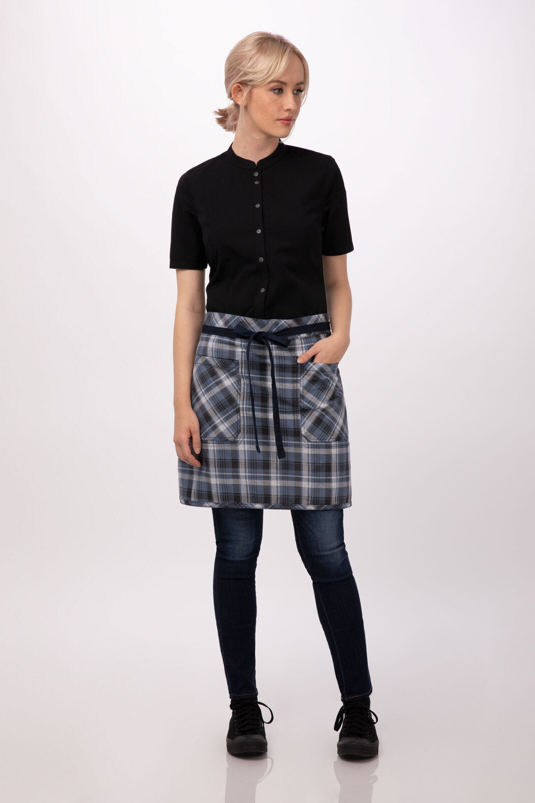 Chef Works Olympia Half Bistro Apron- Navy