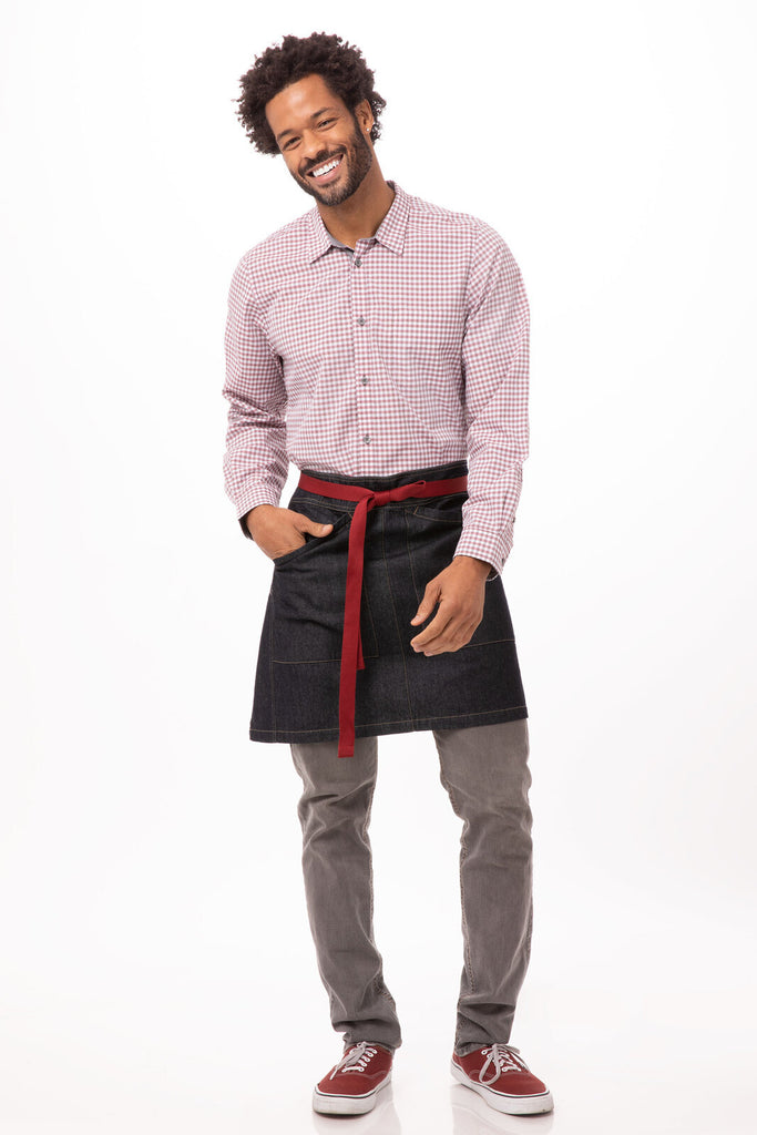 Chef Works Berkeley Half Bistro Apron- Indigo Blue