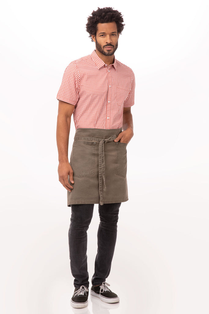 Chef Works Dorset Half Bistro Apron- Earth Brown