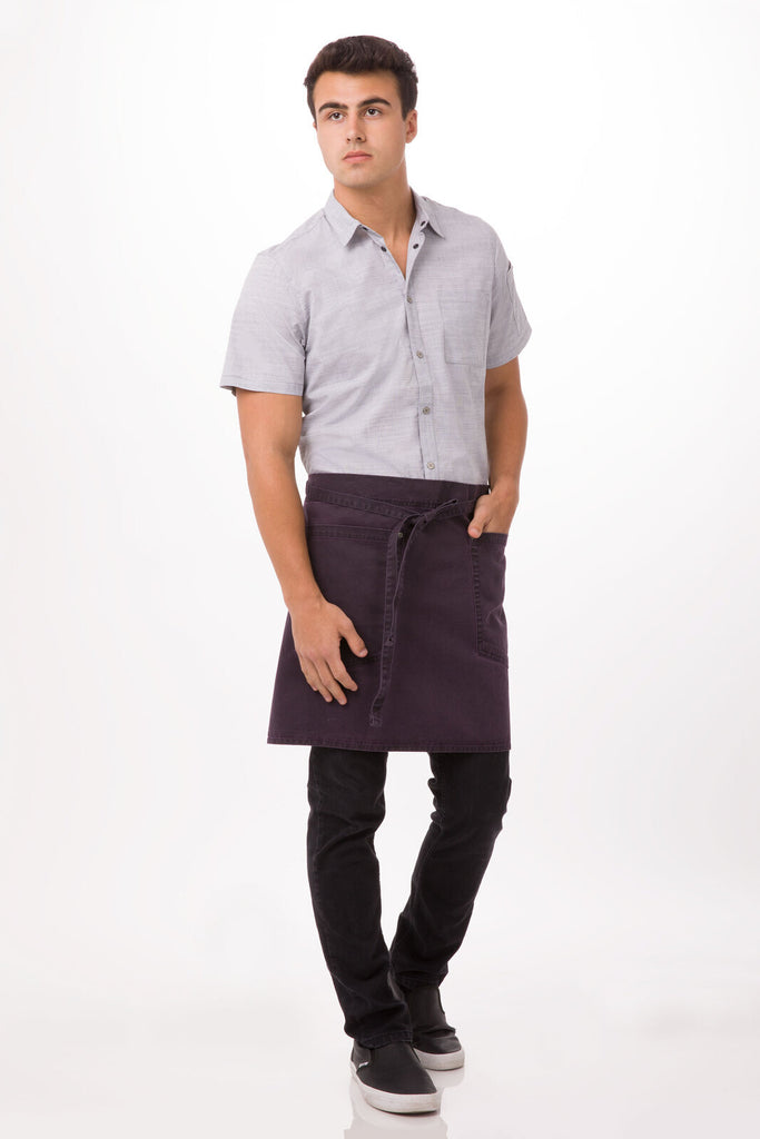 Chef Works Dorset Half Bistro Apron- Eggplant