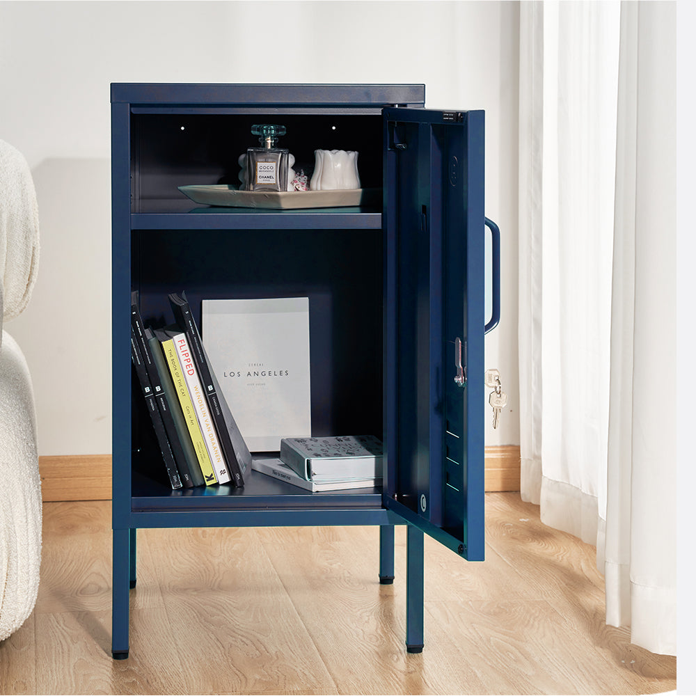 ArtissIn MINI Blue Metal Bedside Cabinet – Lockable Storage | King of Knives e-store