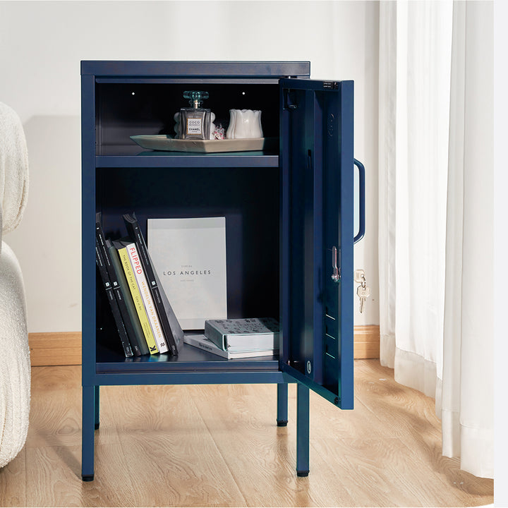 ArtissIn MINI Blue Metal Bedside Cabinet – Lockable Storage | King of Knives e-store