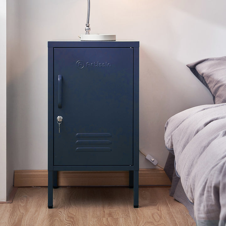 ArtissIn MINI Blue Metal Bedside Cabinet – Lockable Storage | King of Knives e-store
