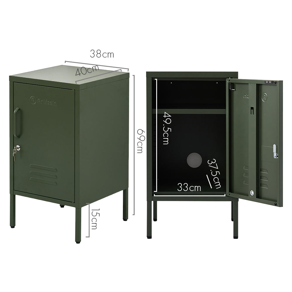 ArtissIn MINI Green Metal Bedside Cabinet – Stylish & Lockable | King of Knives e-store