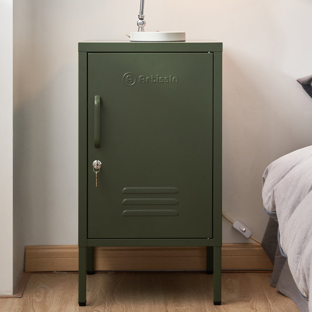 ArtissIn MINI Green Metal Bedside Cabinet – Stylish & Lockable | King of Knives e-store