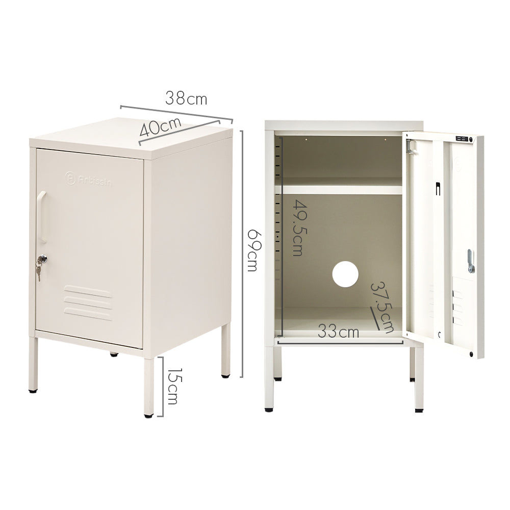 ArtissIn MINI White Bedside Metal Cabinet – Compact & Stylish Locker | King of Knives e-store