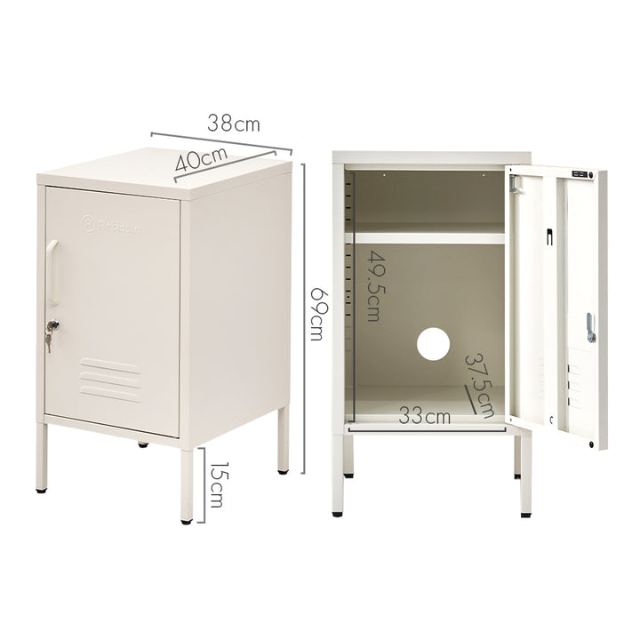 ArtissIn MINI White Bedside Metal Cabinet – Compact & Stylish Locker | King of Knives e-store