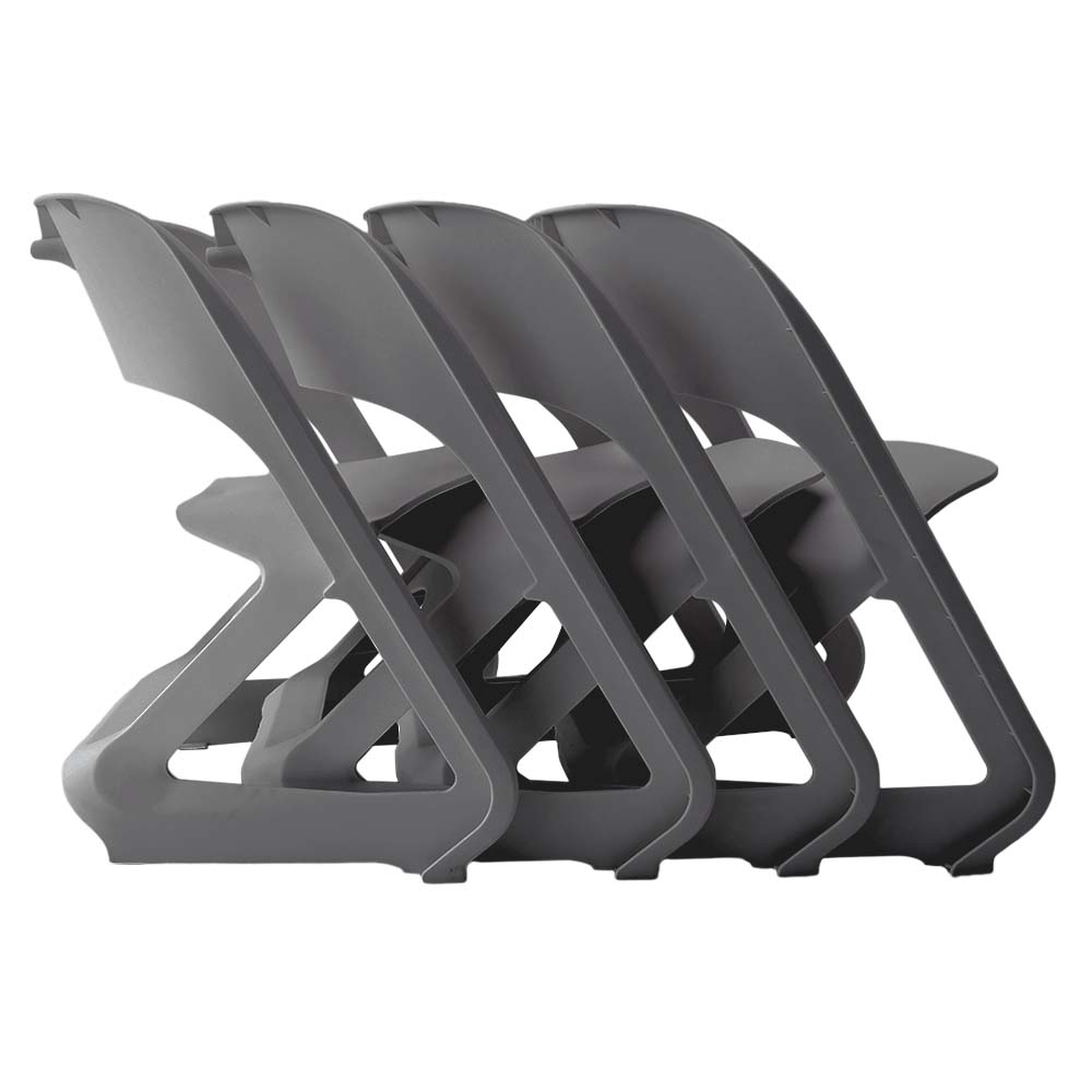 ArtissIn Grey Stackable Dining Chairs Set of 4 – Sculpted Plastic Seats | King of Knives e-store