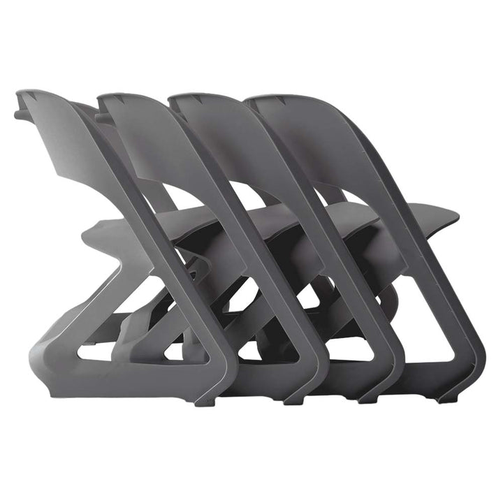 ArtissIn Grey Stackable Dining Chairs Set of 4 – Sculpted Plastic Seats | King of Knives e-store