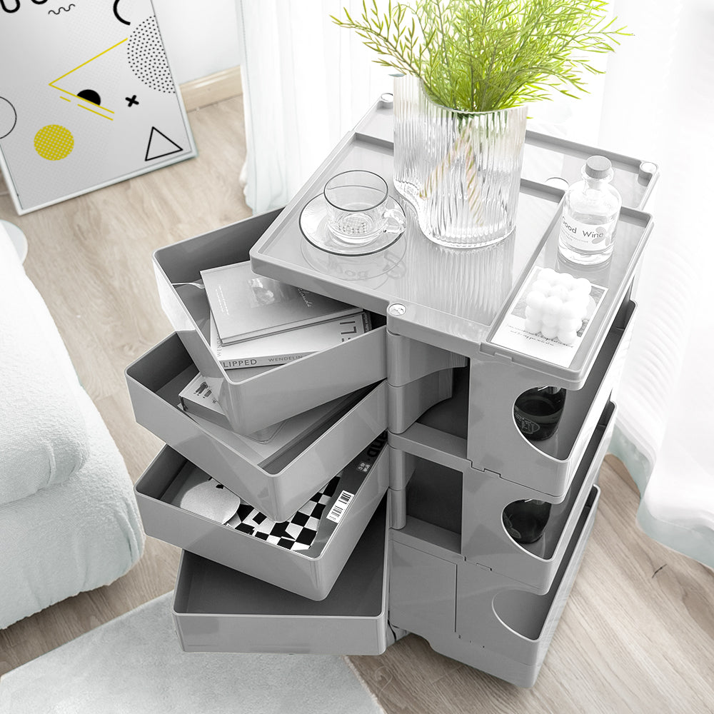 ArtissIn 5-Tier Boby Trolley Grey – Fold-Out Storage Organizer | King of Knives e-store