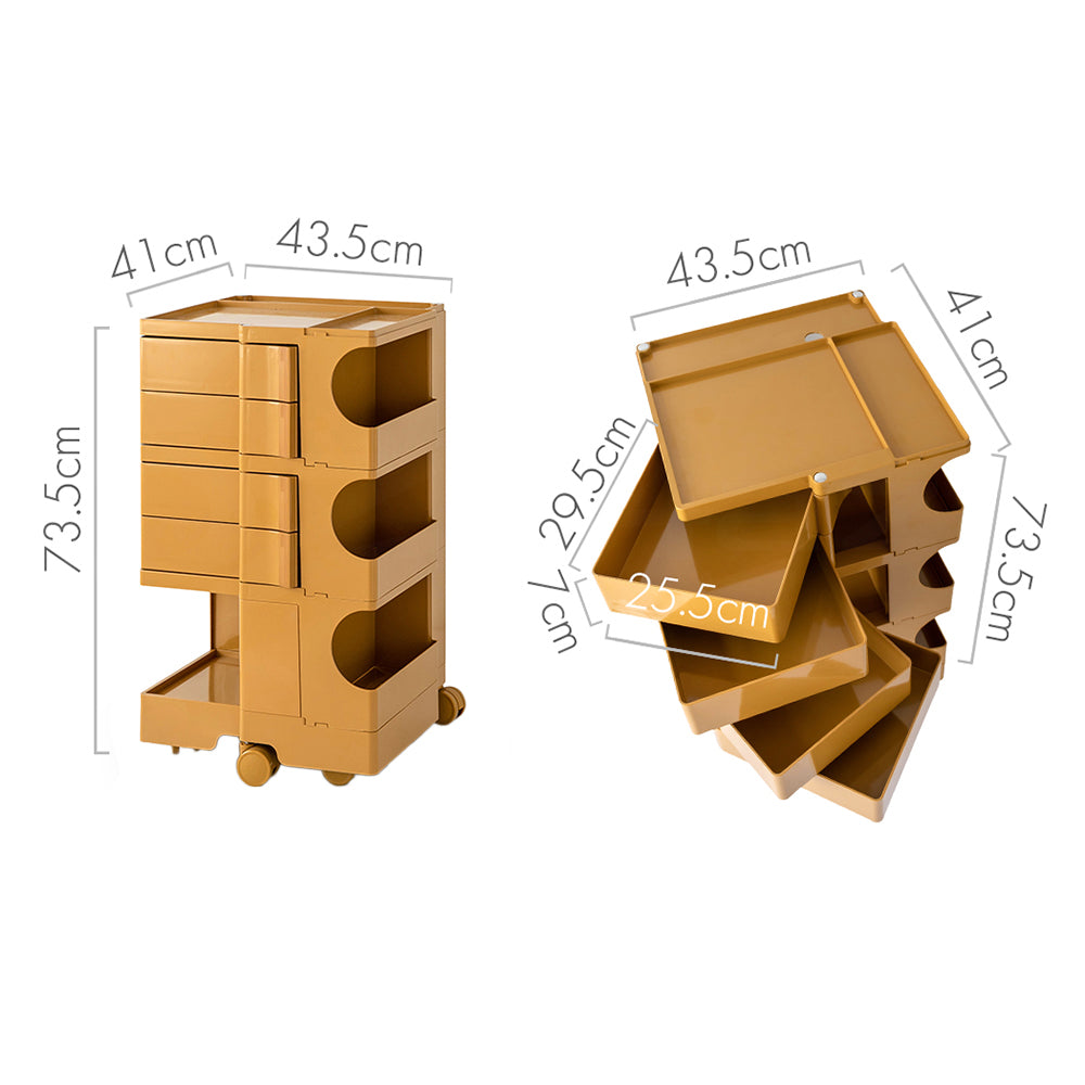 ArtissIn 5-Tier Replica Boby Trolley Yellow – Stylish Storage Cart | King of Knives e-store