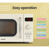Comfee 20 L Microwave Oven 800 W Countertop Kitchen 8 Cooking Settings Cream