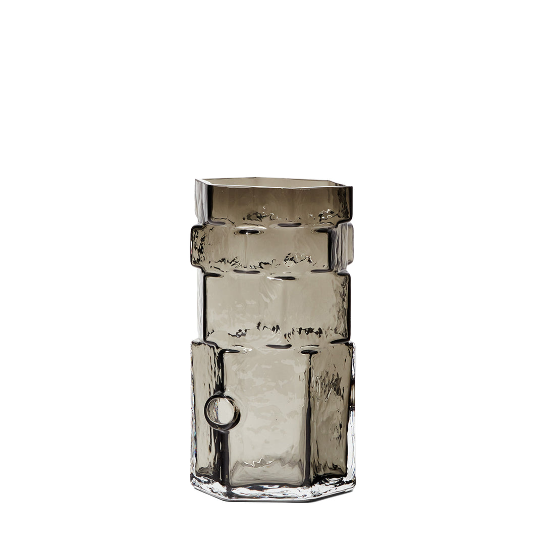 Areaware Hex Vase Grey – Geometric Glass by BZIPPY