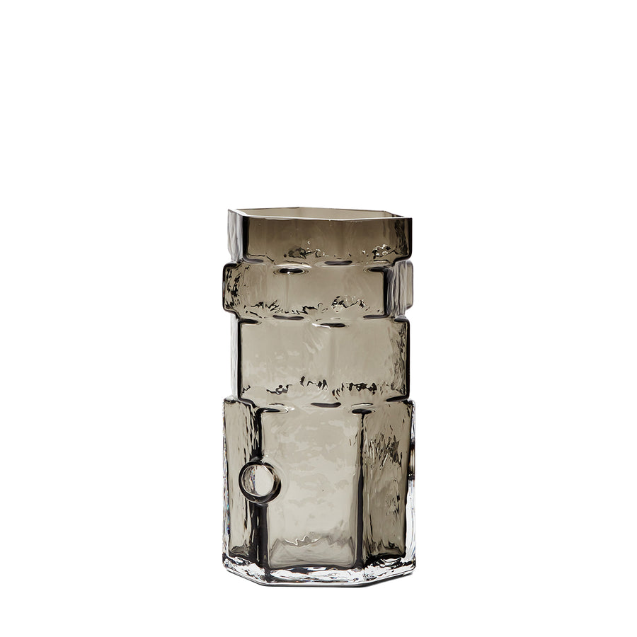 Areaware Hex Vase Grey – Geometric Glass by BZIPPY