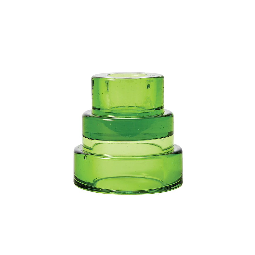Areaware Terrace Candle Holder Green – Modern Glass Accent | King of Knives e-store
