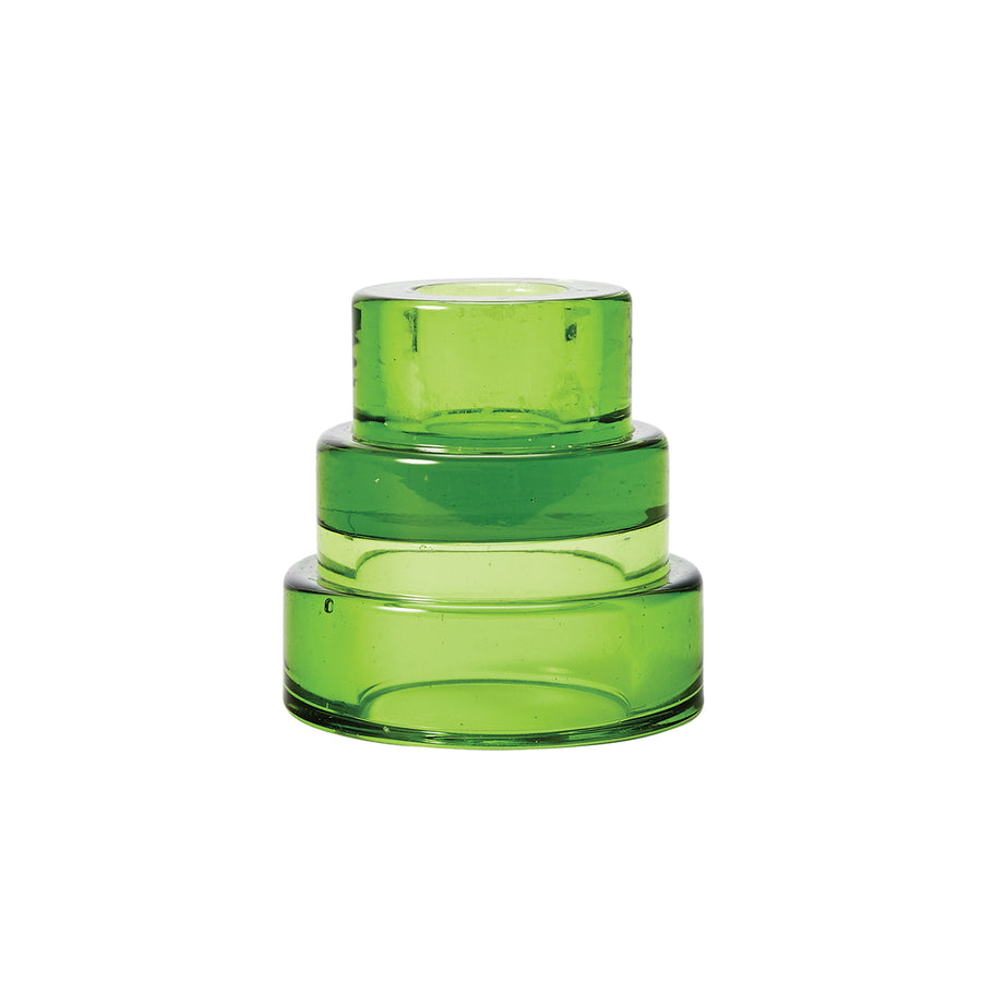 Areaware Terrace Candle Holder Green – Modern Glass Accent | King of Knives e-store