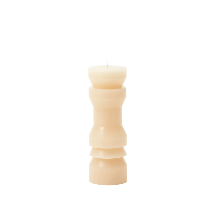 Areaware Totem Candle Medium Sand – Sculptural Ivory Pillar | King of Knives e-store