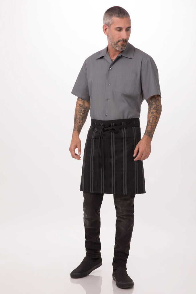 Chef Works Presidio Half Bistro Apron- Black