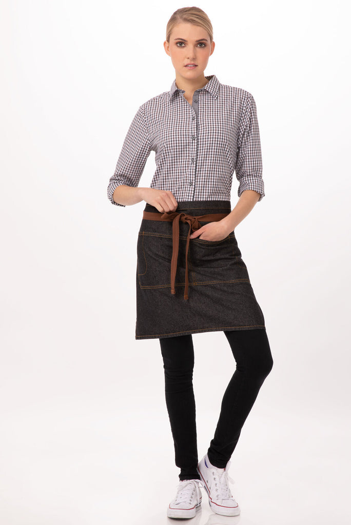 Chef Works Memphis Half Bistro Apron- Black