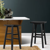 Artiss 2x Bar Stools Kitchen Chairs Wooden Black