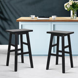 Artiss 2x Bar Stools Kitchen Chairs Wooden Black