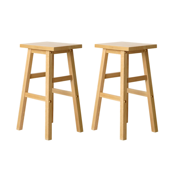 Artiss 2x Bar Stools Kitchen Chairs Wooden Nature