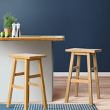 Artiss 2x Bar Stools Kitchen Chairs Wooden Nature