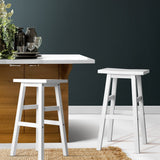 Artiss 2x Bar Stools Kitchen Chairs Wooden White