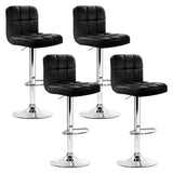 Artiss 4x Black Leather Gas Lift Bar Stools with Armrests | King of Knives e-store