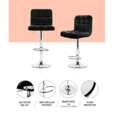 Artiss 4x Black Leather Gas Lift Bar Stools with Armrests | King of Knives e-store