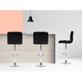 Artiss 4x Black Leather Gas Lift Bar Stools with Armrests | King of Knives e-store