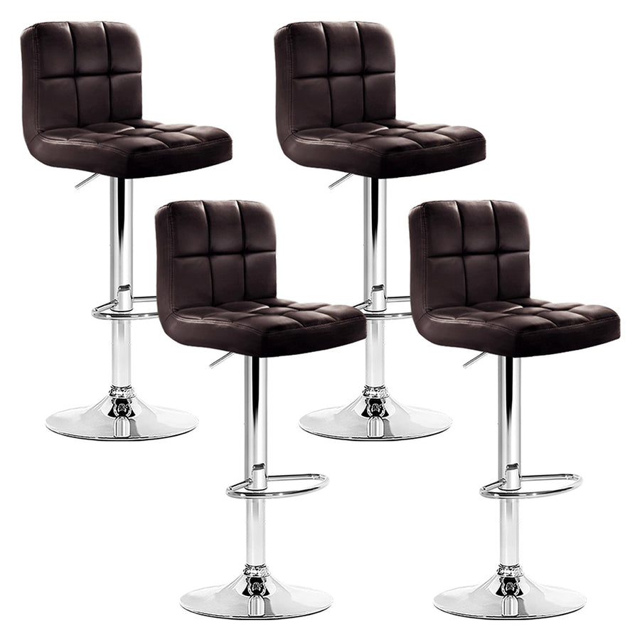 Artiss 4x Brown Leather Gas Lift Bar Stools with Armrests | King of Knives e-store