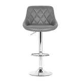 Artiss 4x Bar Stools Leather Padded Gas Lift Grey