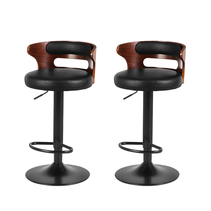 Artiss Grandeur Bar Stools Set of 2 – Faux Leather Gas Lift Black | King of Knives e-store