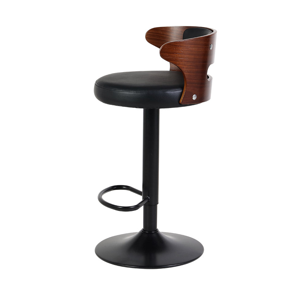 Artiss Grandeur Bar Stools Set of 2 – Faux Leather Gas Lift Black | King of Knives e-store