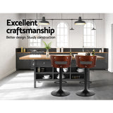 Artiss Grandeur Bar Stools Set of 2 – Faux Leather Gas Lift Black | King of Knives e-store