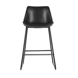 Artiss 2x Bar Stools Leather Padded Metal Legs Black