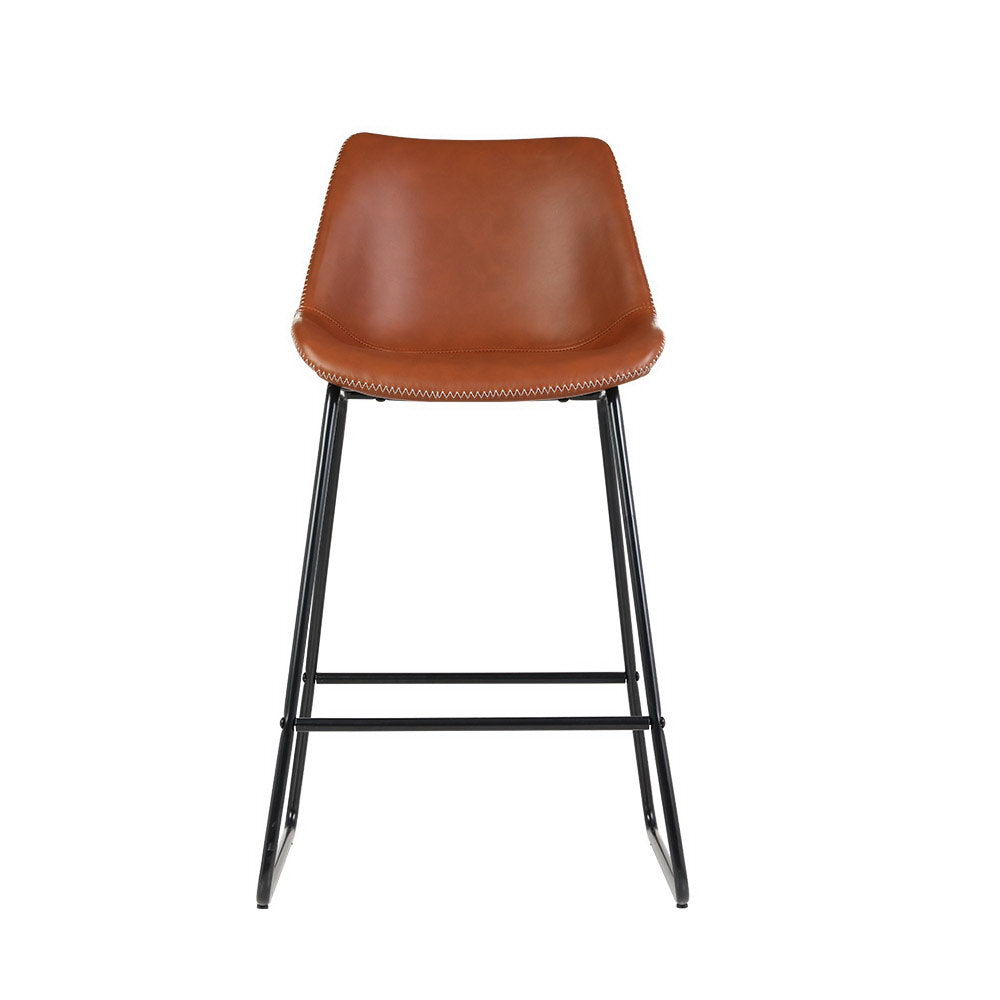 Artiss Fenella Bar Stools Set of 2 – Brown PU Leather 70cm Seat | King of Knives e-store