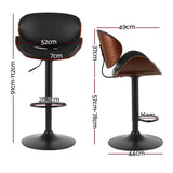 Artiss Joyce Bar Stool – Black PU Leather Gas Lift Swivel Seat | King of Knives e-store