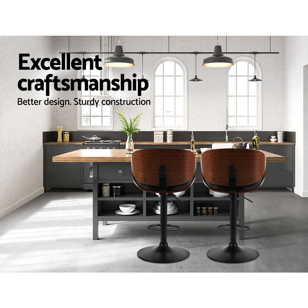 Artiss Joyce Bar Stool – Black PU Leather Gas Lift Swivel Seat | King of Knives e-store