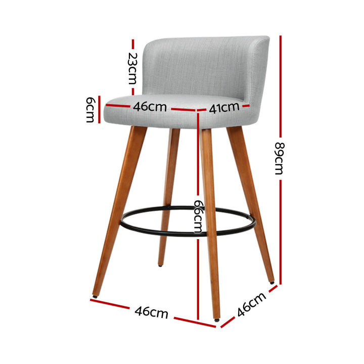 Artiss 4x Grey Linen Bar Stools – Wooden Frame & Padded Seat | King of Knives e-store