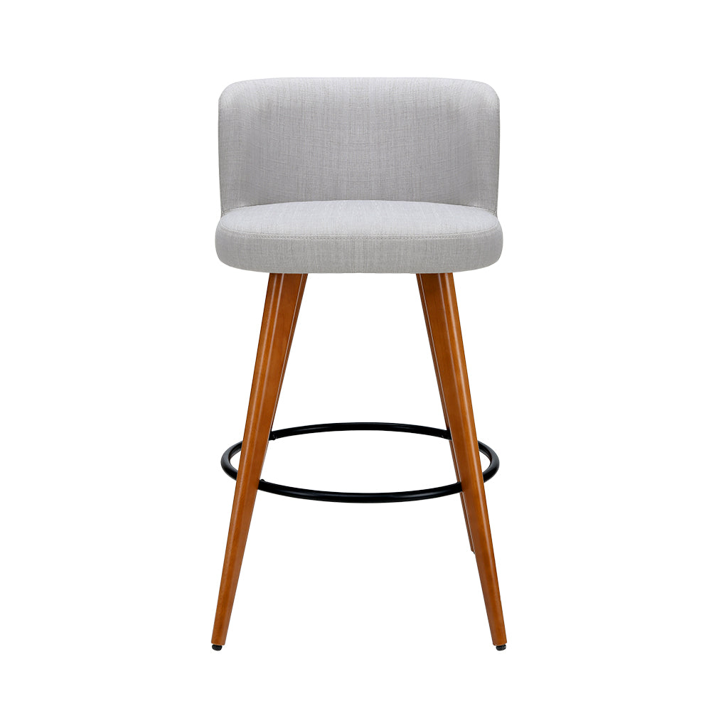 Artiss 4x Grey Linen Bar Stools – Wooden Frame & Padded Seat | King of Knives e-store
