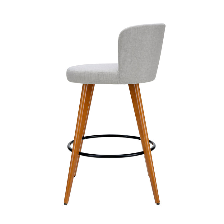 Artiss 4x Grey Linen Bar Stools – Wooden Frame & Padded Seat | King of Knives e-store