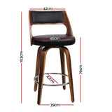 Artiss 4x Swivel Leather Bar Stools 76cm – Black PU Seat | King of Knives e-store