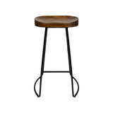 Artiss 4x 65cm Tractor Seat Bar Stools – Elm Wood & Black Steel