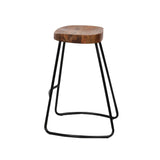 Artiss 4x 65cm Tractor Seat Bar Stools – Elm Wood & Black Steel