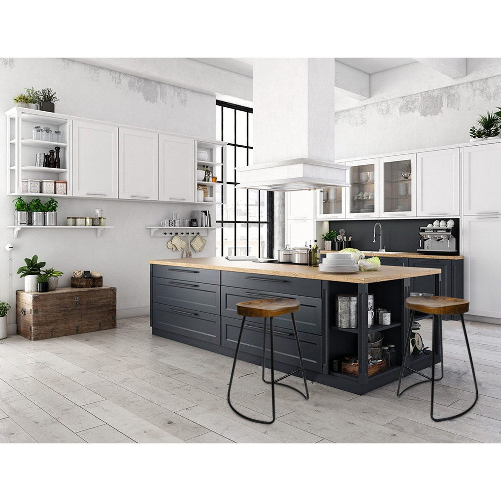 Artiss 4x 65cm Tractor Seat Bar Stools – Elm Wood & Black Steel