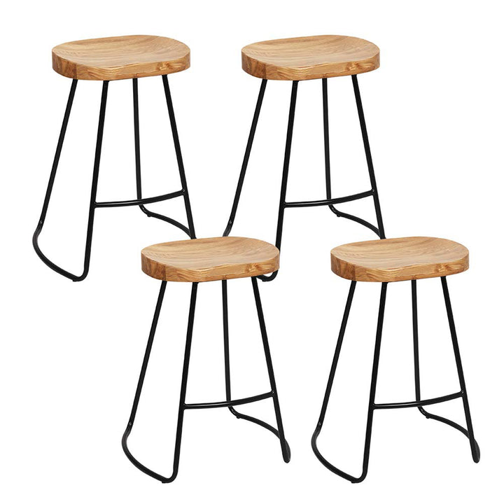 Artiss 4× 65cm Tractor Wooden Bar Stools – Industrial Style Seating | King of Knives e-store