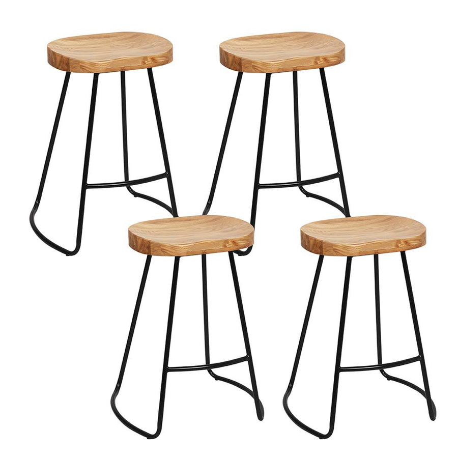 Artiss 4× 65cm Tractor Wooden Bar Stools – Industrial Style Seating | King of Knives e-store