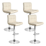 Artiss 4× Beige PU Leather Bar Stools with Gas Lift & Chrome Base | King of Knives e-store